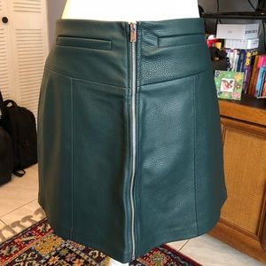 Green mini skirt